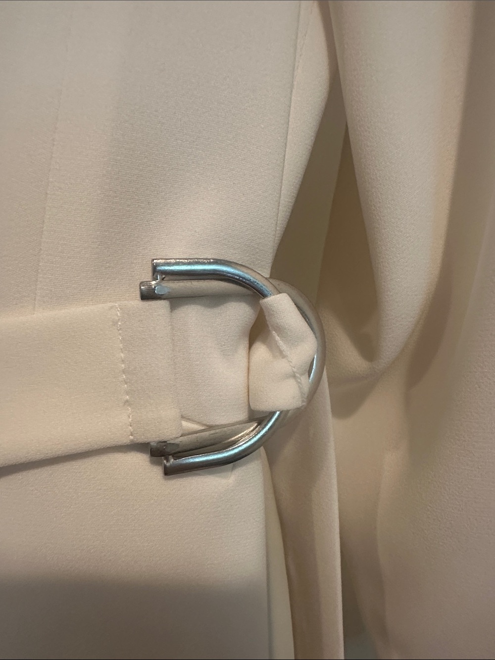 Lafayette 148 New York Cream Belted Wrap Blazer - Picture 3 of 8